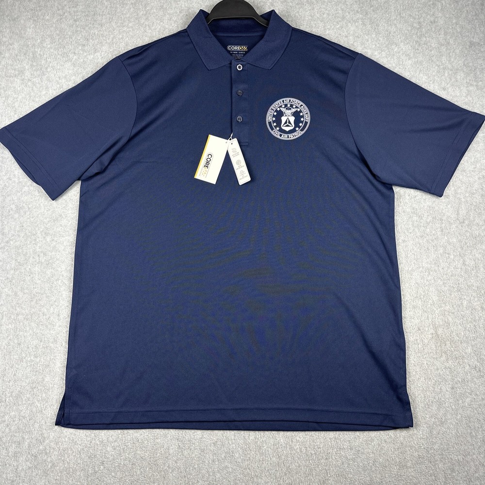 Core 365 Shirt Mens XL Navy Blue Golf Polo US Air Force Performance Military NWT