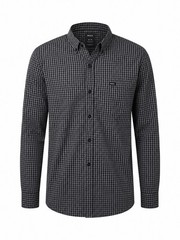 RVCA Men’s Slim Fit Check Button-Up Shirt Gray/Black Long Sleeve XL Dress Shirt