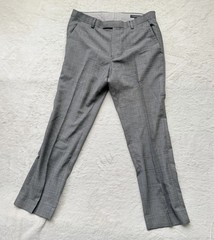 Banana Republic Mens 2pc Tailored Fit Suit 38S 32W 100% Wool Glen Plaid Gray