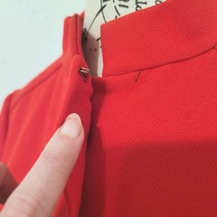 Vintage 60s Red Cropped Jacket Mod Retro Military Majorette Womens Small