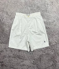 Ralph Lauren Country 80s Shorts White Vintage Rare Polo Pony Logo Size W28