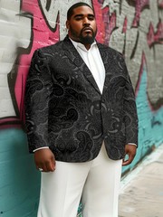 Men’s Two Button Slim Fit Blazer Jacket Nightclub Wear Wedding Printed Leisure