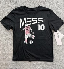 Messi Soccer Shirt Boys Youth XS Black Graphic 10 Player Tee New With Tags