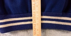 VTG Howe Varsity Letterman Jacket Size 36 Blue Wool Leather Slash Pockets READ