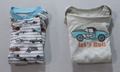 Duck Duck Goose Baby Boy’s 2 Pack One Piece Rompers BL1 Grey Size 3-6 Months
