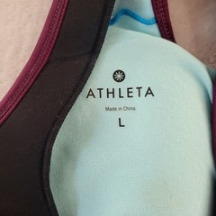 Athleta Raspberry Cayo Coco Ready To Run Tankini Swim Top L Padded