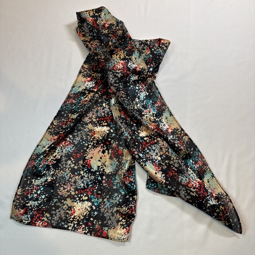 Cejon Black Multi Confetti Floral Lightweight, Scarf Wrap