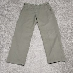 Haggar Mens Flat Front Dress Pants Olive Green Khaki 36×31 100% Polyester WPL386