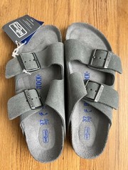 Birkenstock Arizona Soft Footbed in Gray Women’s 6-6.5 (EU 37) Men 4