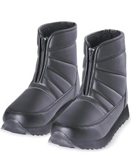 Collections Etc Plush Lined Zip-Front Boots with Steel Ice Grips Size 8