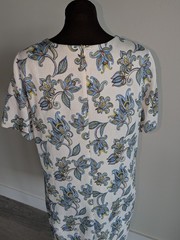 $1.6K Escada shift cotton blend printed midi dress sz 44 14 XL