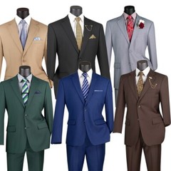 Hunter Green Vinci Men Solid Color Single Breasted Classic Regular Fit Suit