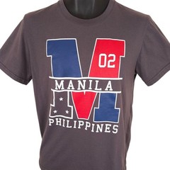 Manila T Shirt Mens Size Medium Gray Philippines Travel Destination Tee