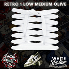 Shoe Laces to Match Retro 1 OG Medium Olive-Replacement Premium Laced University