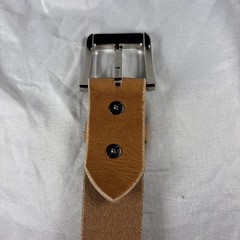 Natural Horween Chromexcel Handmade Leather Belt 1.5 Inch Raw Edge Silver Buckle