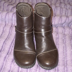 Naturalizer Women’s Brown Leather Ankle Bootie US 8 M Round Toe Zip Solid