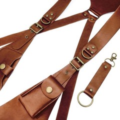 Adjustable Strap Holster Vest Bag PU Leather Double Shoulder Armpit Bag Hidden