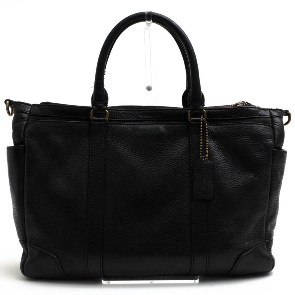 COACH Bleecker Metropolitan Pebble Leather Bag 71067 Black 40cm/15.7in