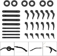 16 Pairs Eyeglasses Ear Grip Hooks, Anti-Slip Holder As in picture, Black