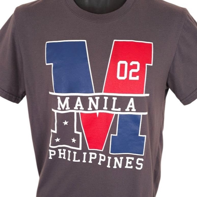 Manila T Shirt Mens Size Medium Gray Philippines Travel Destination Tee