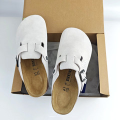 Birkenstock Boston X Stussy Suede Footbed Clog White Women’s and Men’s Shoes New