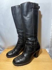 Born Women’s Tall Brown Leather Buckle Riding Boots Zipper Size 6.5M W31315