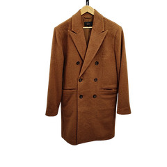 Quince Women Camel Hair Double-Breasted Overcoat Vicuna Outerwear M