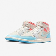 Nike Wmns Air Jordan 1 Mid AJ1 Sail Hot Lava Blue Chill Women Casual IM7420-133