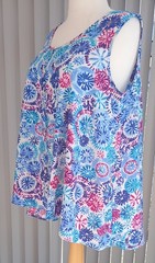 Woman Within Abstract Burst Print Sleeveless Button Swing Top Size 20–22