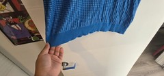 Brioni Men’s Blue Knit Polo Shirt Size 54 Made in Italy Luxury Designer