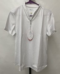 Greg Norman White Hummingbird Printed Tulip Short Sleeve Golf Polo Choose Size