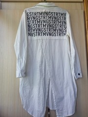 women’s shirt,size 48,white,long,with buttons,long sleeves,buttons on the side