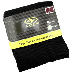 Athletic Works Youth Waffle Thermal Layering Underwear Set, Black – Choose Size