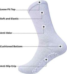 Wholesale Bulk Men’s Non Skid Diabetic Gripper Crew Socks Loose Fit Non Binding