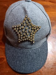 Ladies Diamond Star Studded Adjustable Baseball Cap Hat Girls 24 inches
