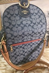 Coach Kleo Shoulder Bag 23 In Signature Chambray, featuring dark denim monogram