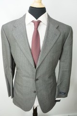 Burberry London Gray Nailhead Wool 2 Pc Suit Jacket Pants 44S BRAND NEW