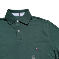 Tommy Hilfiger Men’s Regular Fit Dark Green Stretch Mesh Short Sleeve Polo Shirt