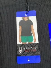 SPYDER ACTIVE Short Sleeve Black Active Wear Top SZ L NWT
