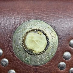 Vintage Leather Saddle Crossbody Bag Studded Concho Boho Western Small Purse