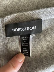 NWOT NORDSTROM Thicker 70% Wool 30% Cashmere Knit Scarf 15″x74″ Gray