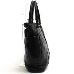 COACH Bleecker Metropolitan Pebble Leather Bag 71067 Black 40cm/15.7in