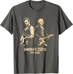 George Washington Lincoln Playing Guitar Abe Lincoln 250th T-Shirt