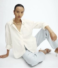 Reformation Will Oversize Button Shirt Womens XS White Long Sleeve Cotton