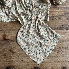 Anthropologie Leifnotes Bird 100% Silk Top Blouse Asymmetrical Neck SIZE 2 EUC