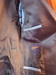 Egara Men’s Blue Paisley Blazer Slim Fit Tuxedo Trim Jacket