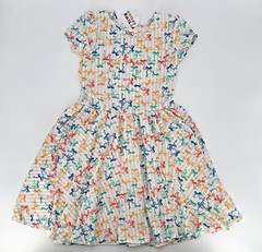 Dot Dot Smile Girl’s Cap Sleeve Dress 5-6 Stripes & Bows Short Sleeve Twirl