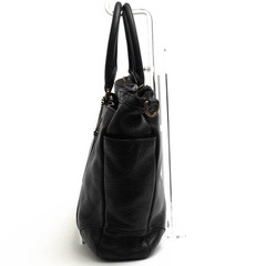 COACH Bleecker Metropolitan Pebble Leather Bag 71067 Black 40cm/15.7in