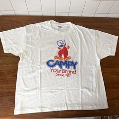 Campy Your Brand 1917 Hanes Heavyweight 50/50 White Graphic Logo T-Shirt XL