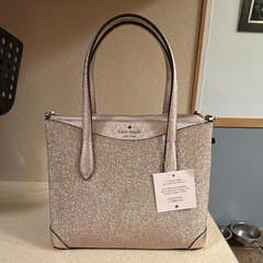 Kate Spade New York Rose Gold Metallic Satchel Zip Top w/ Detachable Strap